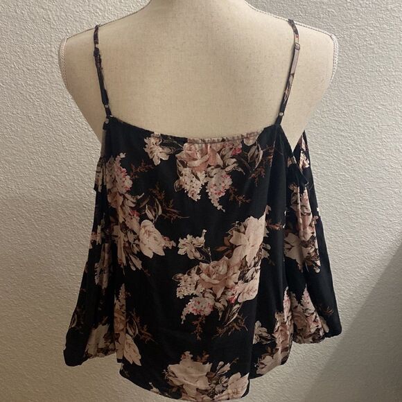 Joie eclipse floral cold shoulder silk top - Picture 4 of 4